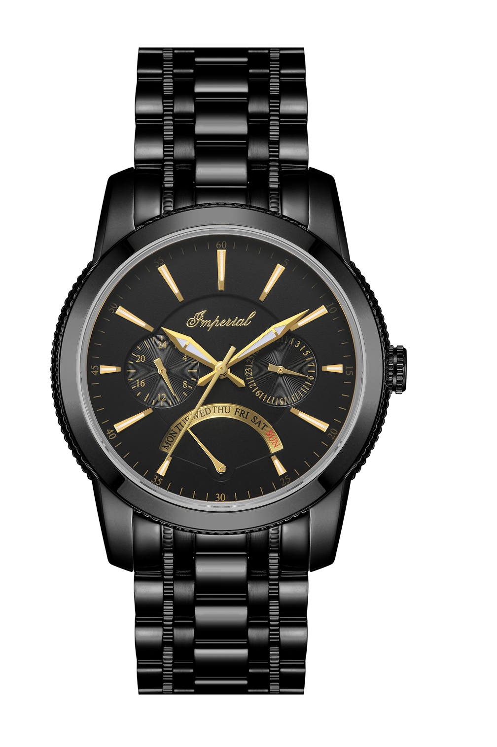 Imperial Quartz Chronograph – Stainless Steel Bracelet (Ref. IM-4787) "Black Edition"