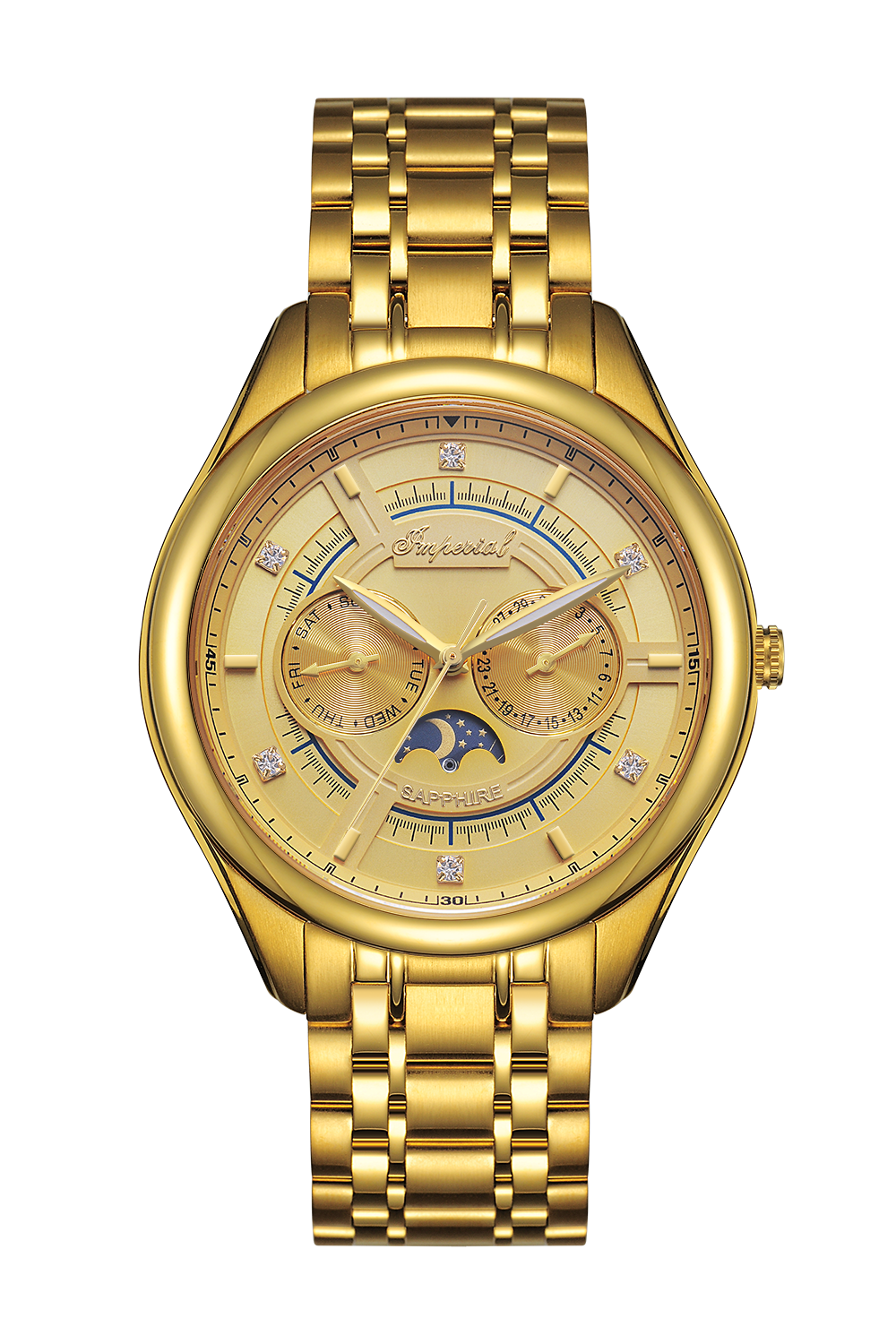 Imperial Quartz Chronograph – Stainless Steel Bracelet (Ref. IM-4710) "Gold Edition"