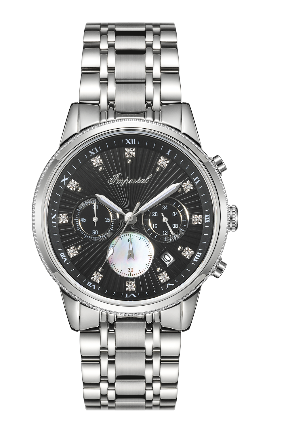 Imperial Quartz Chronograph – Stainless Steel Bracelet (Ref. IM-4701) White and Black