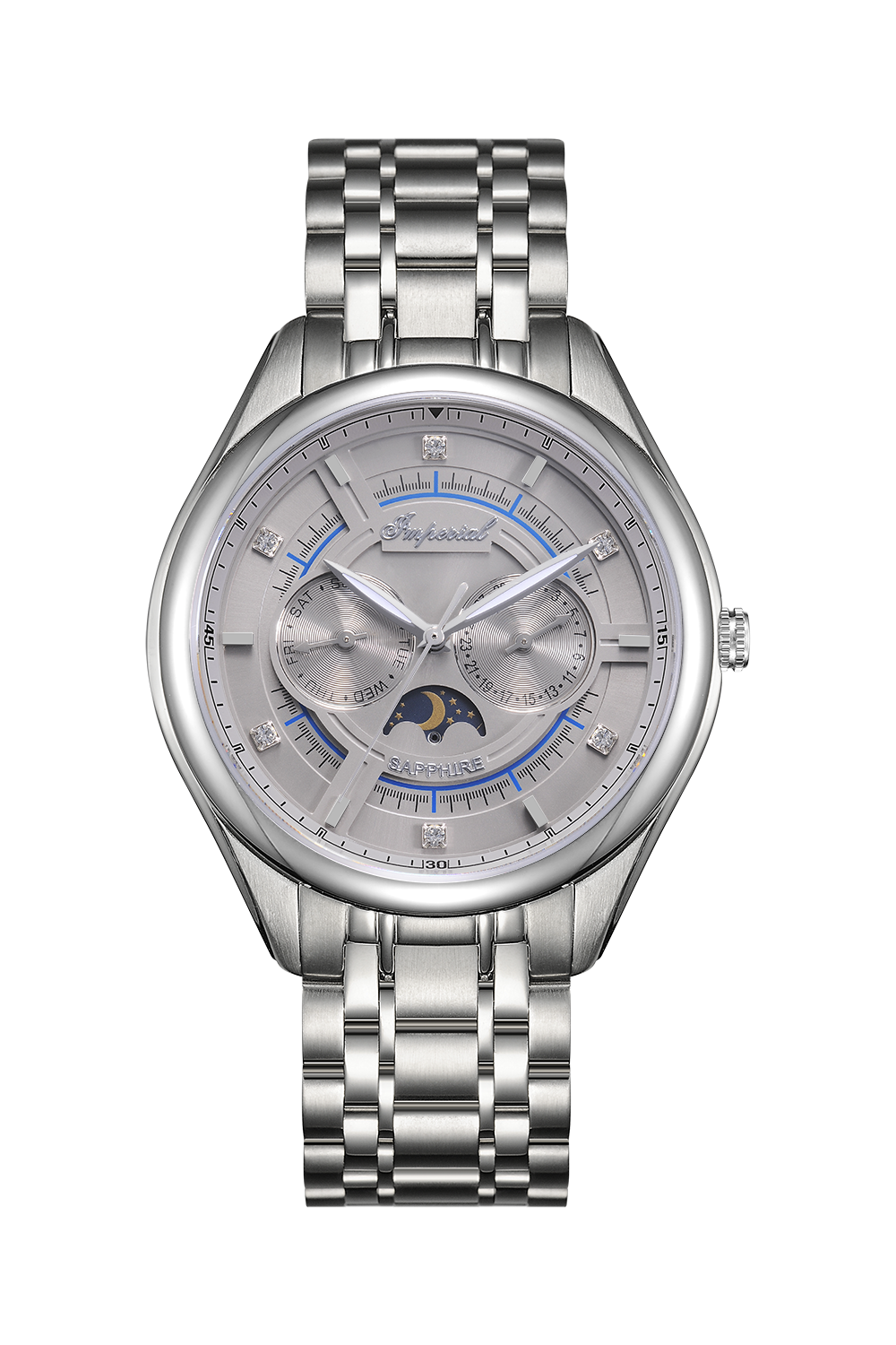 Imperial Quartz Chronograph – Stainless Steel Bracelet (Ref. IM-4710) White and Grey