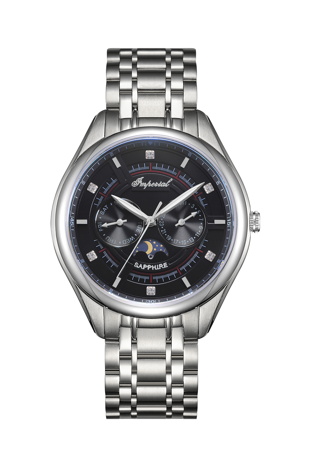 Imperial Quartz Chronograph – Stainless Steel Bracelet (Ref. IM-4710) White and Black