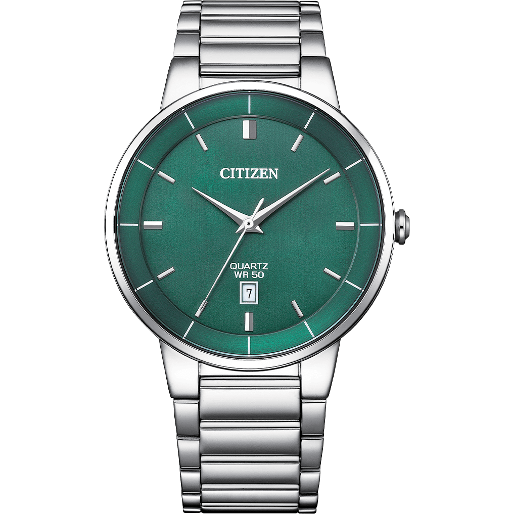 Citizen Quartz Daily Watch – Green Dial Stainless Steel (Ref: BI5120-51X)